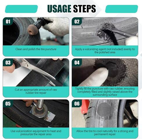 BBTO 1 kg Roll All Purpose Cushion Gum Raw Rubber Tire Repair for Tire Retreading, 10 Wide, 2 mm Thick, Hand Tool for Car Truck Bus Tractor Agricultural Vehicles Puncture Repair in Saudi Arabia