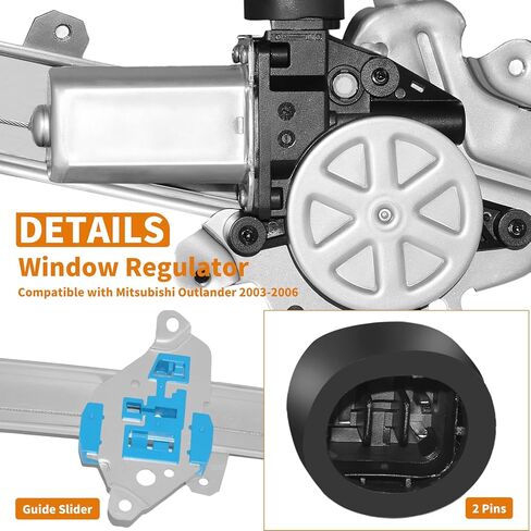 751-987 Replacement Front Passenger Side Power Window Regulator with Motor Assembly for Mitsubishi Outlander 2003-2006 in Saudi Arabia
