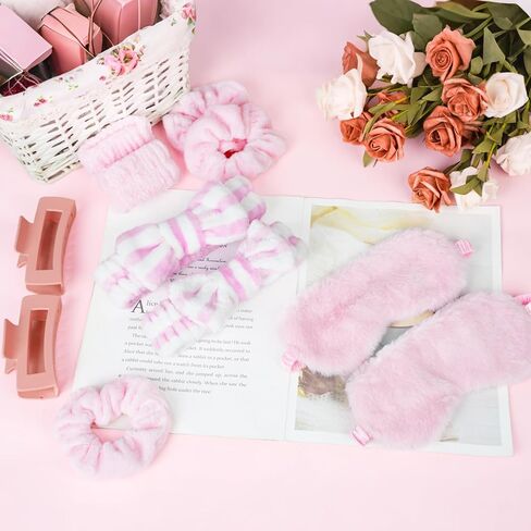 بيوتي 64 قطعة من مستلزمات حفلات النوم للفتيات، مستلزمات حفلات النوم للبنات، عصابة رأس، أقنعة العين، ربطات شعر، سوار معصم، مشابك شعر، حقيبة أدوات الزينة لمستلزمات النوم in Kuwait