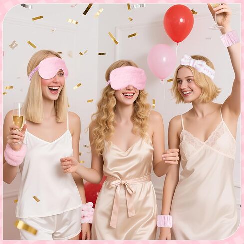 بيوتي 64 قطعة من مستلزمات حفلات النوم للفتيات، مستلزمات حفلات النوم للبنات، عصابة رأس، أقنعة العين، ربطات شعر، سوار معصم، مشابك شعر، حقيبة أدوات الزينة لمستلزمات النوم in Kuwait