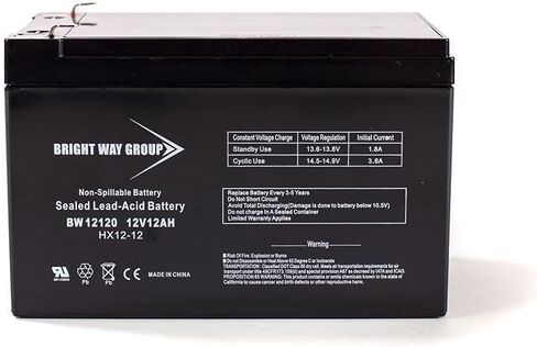 Bright Way Replacement Battery for Duracell DURA12-14F2 12V 12AH F2 Sealed Lead Acid in Kuwait