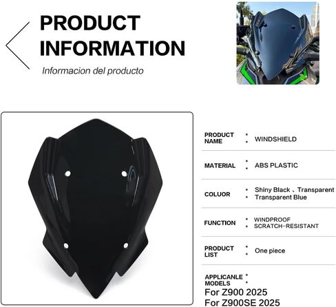 Motorcycle Double Bubble Windscreen Fit for Kawasaki Z900 Z 900 SE 2025 2026 Touring Windshield Visor in Saudi Arabia