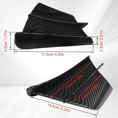 قطعتان من أجنحة الدراجات النارية، جناح جناح عاكس الهواء اللامع، لوحات جانبية هوائية ذاتية اللصق، ملحق تعديل عالمي للدراجات النارية (ألياف الكربون الأسود) in Kuwait