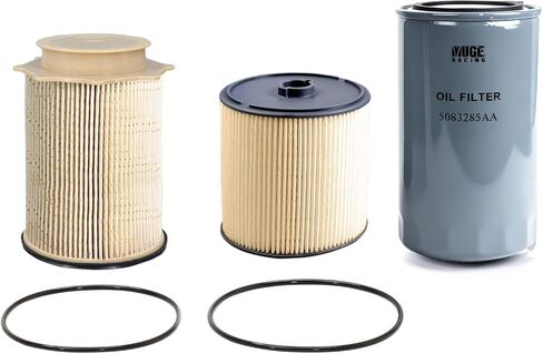 6.7L Cummins Fuel Filter Water Separator and Oil Filter Set Replacement for 2019-2024 Dodge Ram 2500 3500 4500 5500 │Replaces# 68436631AA, 5083285AA, 68157291AA in Saudi Arabia