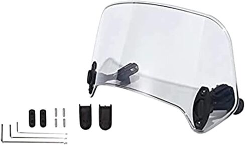 Universal Motorcycle Windshield Extension Windscreen Spoiler Clamps for Kawasaki Yamaha Harley Suzuki Buell Ducati Aprilia(210mm Transparent) in Saudi Arabia