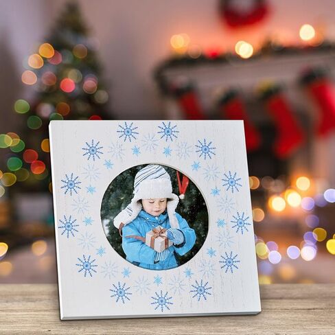 إطار صورة Let It Snow Winter مقاس 5x7، إطار صورة من الخشب البني لعيد الميلاد مع رقاقات الثلج رجل الثلج يحمل صورًا مقاس 4x6 مع حصيرة أو سطح الطاولة أو شاشة عرض عمودية على الحائط in Saudi Arabia
