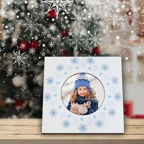 إطار صورة Let It Snow Winter مقاس 5x7، إطار صورة من الخشب البني لعيد الميلاد مع رقاقات الثلج رجل الثلج يحمل صورًا مقاس 4x6 مع حصيرة أو سطح الطاولة أو شاشة عرض عمودية على الحائط in Saudi Arabia