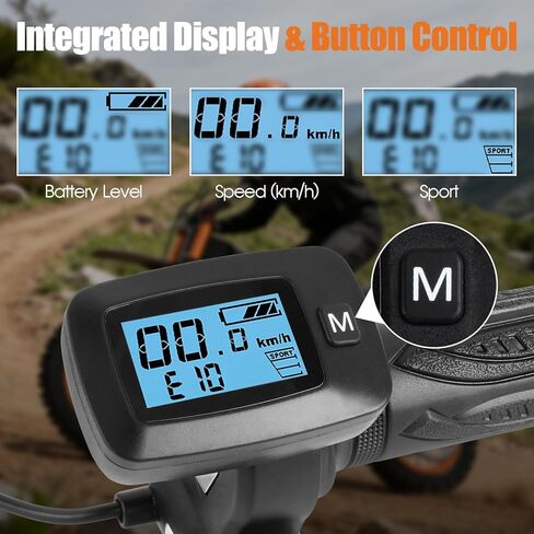 خنق دراجة كهربائية 48 فولت مع زر M وشاشة LCD لـ Tuttio Soleil 01 للدراجة الترابية الكهربائية Tutti Soleil01 - استبدال قبضة عداد السرعة، إصدار مفتاح M، متوافق مع نماذج الزر "M" in Kuwait