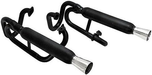 Empi Buggy Dual Exhaust Black with Chrome Tips, without Heater Box in Saudi Arabia