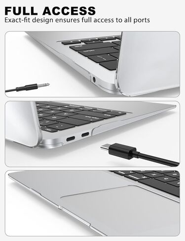 حافظة PHOCAR شفافة لجهاز MacBook Air 13.3 بوصة (2018-2020)، متوافقة مع موديلات A2337/A2179/A1932، غطاء واقٍ نحيف للغاية مضاد للأصفر مع غطاء لوحة مفاتيح، واقي شاشة ولوحة ماوس in Kuwait