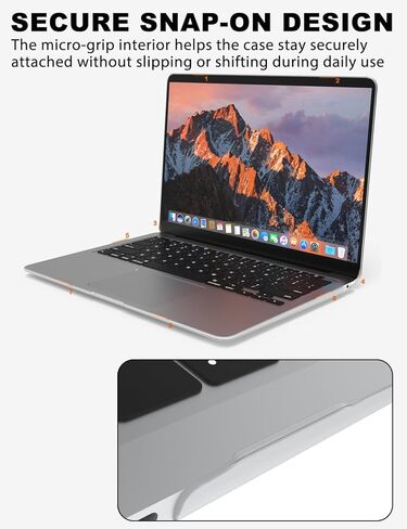 حافظة PHOCAR شفافة لجهاز MacBook Air 13.3 بوصة (2018-2020)، متوافقة مع موديلات A2337/A2179/A1932، غطاء واقٍ نحيف للغاية مضاد للأصفر مع غطاء لوحة مفاتيح، واقي شاشة ولوحة ماوس in Kuwait