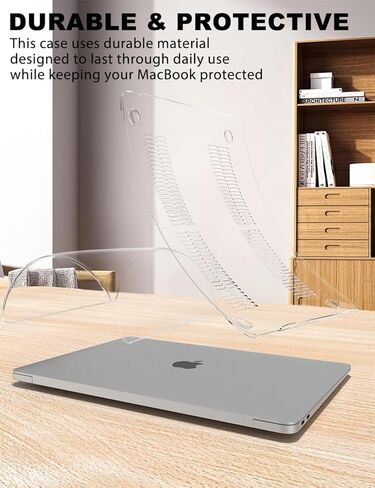 حافظة PHOCAR شفافة لجهاز MacBook Air 13.3 بوصة (2018-2020)، متوافقة مع موديلات A2337/A2179/A1932، غطاء واقٍ نحيف للغاية مضاد للأصفر مع غطاء لوحة مفاتيح، واقي شاشة ولوحة ماوس in Kuwait