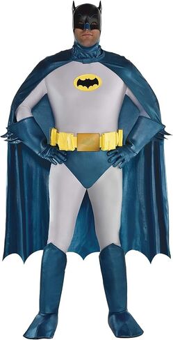 Men's Plus Size Batman Classic 1966 Costume | Comic Superhero Jumpsuit for Halloween, Parties or Themed Events in Saudi Arabia