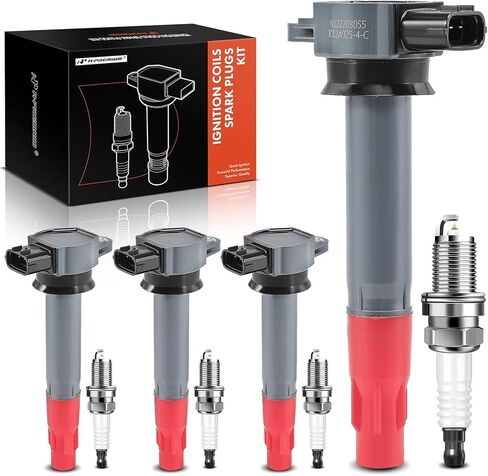 A-Premium Set of 4 Ignition Coil Pack and Iridium Spark Plugs Compatible with Mitsubishi Outlander 2010-2013, Lancer 2009-2010 2013-2015, 2.4L in Saudi Arabia