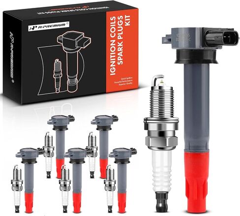 A-Premium Set of 4 Ignition Coil Pack and Iridium Spark Plugs Compatible with Mitsubishi Outlander 2010-2013, Lancer 2009-2010 2013-2015, 2.4L in Saudi Arabia