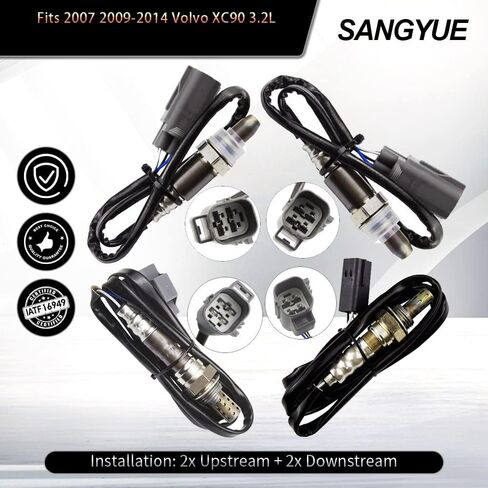 4x مستشعر الأوكسجين 1 و 2 لفولفو XC90 3.2L 2007 2009 2010 2011 2012 2013 2014 المنبع + المصب in Saudi Arabia