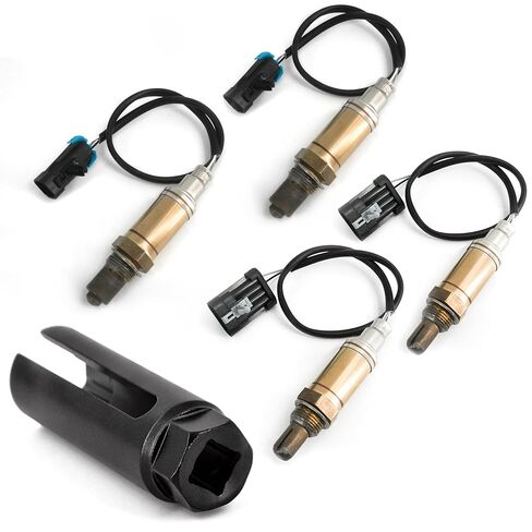Oxygen Sensor with Socket Fit for 1996 1997 1998 Chevy Silverado Express Cheyenne WT C1500 K1500 GMC C1500 K1500 Sierra O2 Sensor Upstream Downstream Replacement 234-4012 234-4018 4pcs in Kuwait