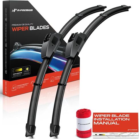 A-Premium 22"+19" Windshield Wiper Blades Compatible with Honda Insight 2000-2006 & Acura RL 1996-2004 - Hook Connector, with Wear Indicator & Towel, Left and Right (Pack of 2) in Saudi Arabia