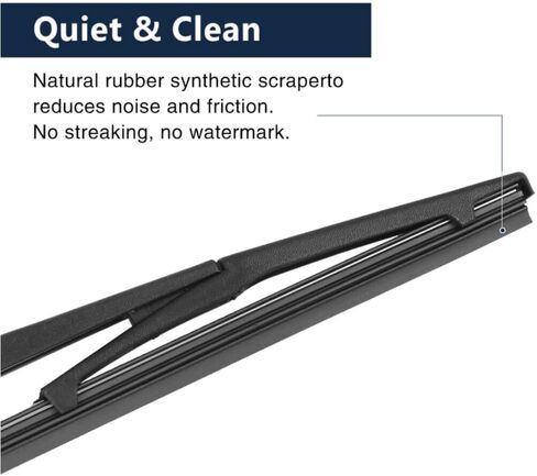 مجموعة ذراع شفرة ممسحة الزجاج الأمامي الخلفي 14 بوصة لتويوتا لسيينا 2001-2005 (أسود) (مطاط معدني بلاستيكي) RWWBAS31IFTS2 225-1192 in Kuwait