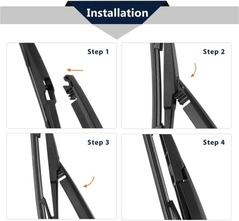 مجموعة ذراع شفرة ممسحة الزجاج الأمامي الخلفي 14 بوصة لتويوتا لسيينا 2001-2005 (أسود) (مطاط معدني بلاستيكي) RWWBAS31IFTS2 225-1192 in Kuwait
