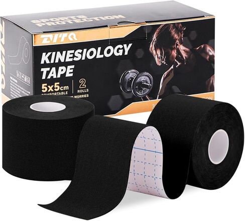 Kinesiology Tape Precut (2 Rolls) - Waterproof, Breathable, Hypoallergenic - Ideal for Muscle Support and Injury Recovery, 2 Inches x 16 Feet, Light Blue in Saudi Arabia