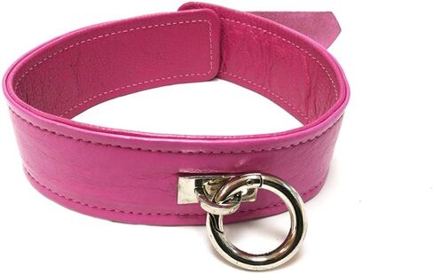 Pink Leather Collar Choker Size 13 ½ to 17 inches Sѐx Ṫọy Cöllḁr Bọndage Feṫish ḄḎṦṀ for Men Women in Kuwait