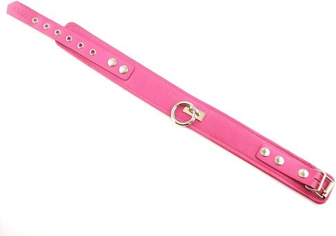 Pink Leather Collar Choker Size 13 ½ to 17 inches Sѐx Ṫọy Cöllḁr Bọndage Feṫish ḄḎṦṀ for Men Women in Kuwait