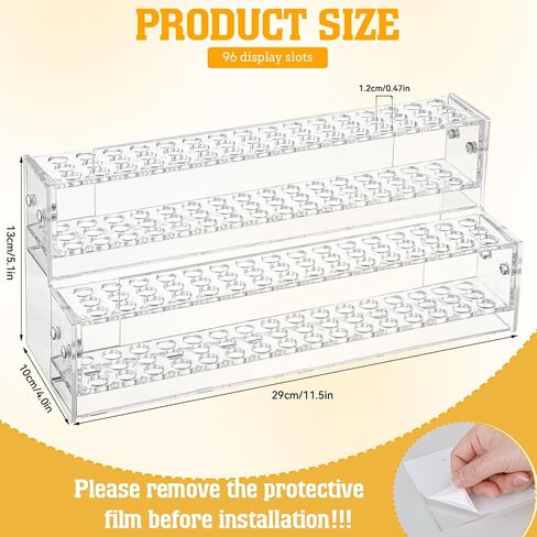 Acrylic Pen Display Stand, 2-Tier 96-Slots 1.2cm Wide Pen Holder Organizer Rack for Craft Shows, Makeup Brushes, Eyebrow Pencils, School & Office Desk Storage in Saudi Arabia