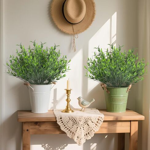 4PCS Small Fake Plants Decor Artificial Plants Indoor Artificial Greenery Stems Greenery for Centerpieces Wedding Decorations Home Decor Desk Plant for Dining Table Centerpiece Decor 13.3IN in Saudi Arabia