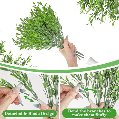 4PCS Small Fake Plants Decor Artificial Plants Indoor Artificial Greenery Stems Greenery for Centerpieces Wedding Decorations Home Decor Desk Plant for Dining Table Centerpiece Decor 13.3IN in Saudi Arabia