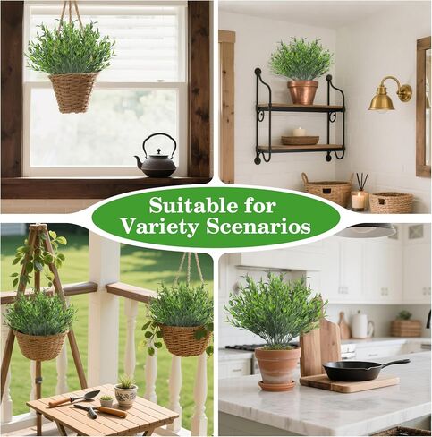 4PCS Small Fake Plants Decor Artificial Plants Indoor Artificial Greenery Stems Greenery for Centerpieces Wedding Decorations Home Decor Desk Plant for Dining Table Centerpiece Decor 13.3IN in Saudi Arabia