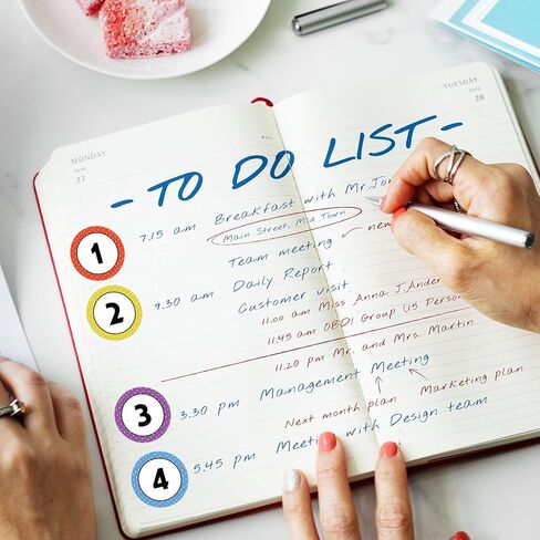 600 قطعة من ملصقات الأرقام مقاس 1 بوصة للفصل الدراسي 1-40، 15 ورقة مقاس 1 بوصة ملصقات أرقام منقطة ذاتية اللصق مقاومة للماء مناسبة لصناديق التخزين والخزائن وأرفف الكتب والمكاتب والكراسي in Kuwait