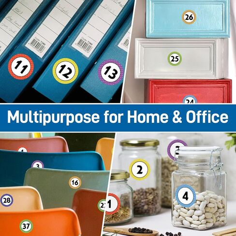 600 قطعة من ملصقات الأرقام مقاس 1 بوصة للفصل الدراسي 1-40، 15 ورقة مقاس 1 بوصة ملصقات أرقام منقطة ذاتية اللصق مقاومة للماء مناسبة لصناديق التخزين والخزائن وأرفف الكتب والمكاتب والكراسي in Kuwait