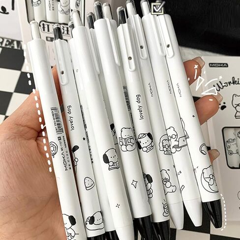 6 Pcs Cute Cat Retractable Pens Gel Ink Pens Cartoon Cat Pen 0.5mm Black Ink Writing Pen Office School Supplies for Women Men (Cat) in Saudi Arabia
