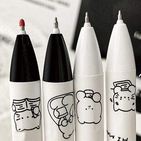 6 Pcs Cute Cat Retractable Pens Gel Ink Pens Cartoon Cat Pen 0.5mm Black Ink Writing Pen Office School Supplies for Women Men (Cat) in Saudi Arabia