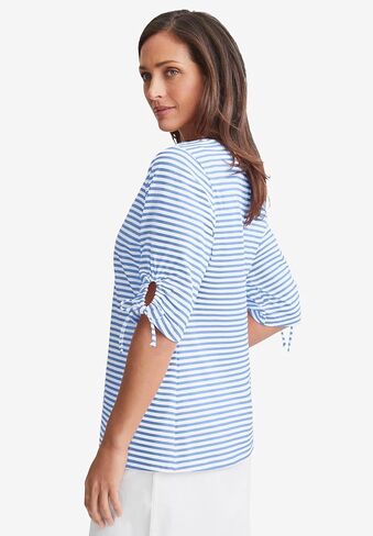 Jessica London Women's Plus Size Stretch Cotton Tie Sleeve Square Neck Tee in Saudi Arabia