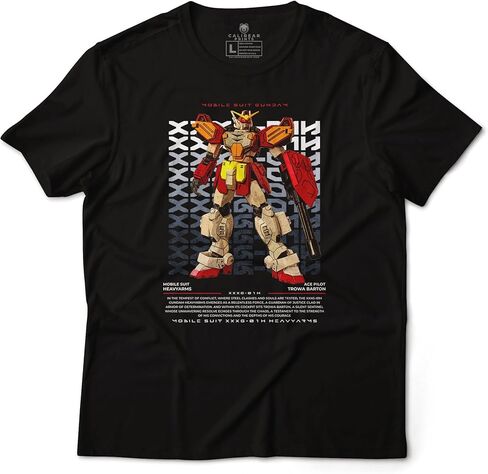 تي شيرت Calibear Prints Heavyarms Mobile Suit Tempest of Conflict Anime Graphic Art T-shirt in Saudi Arabia
