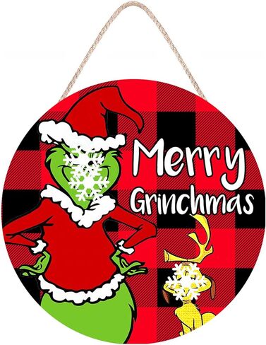 زينة عيد الميلاد لافتة الباب، عيد ميلاد سعيد معلق إكليل خشبي للباب الأمامي ديكور المنزل لقضاء عطلة عيد الميلاد باب جدار شجرة الزينة في الأماكن المغلقة في الهواء الطلق in Kuwait