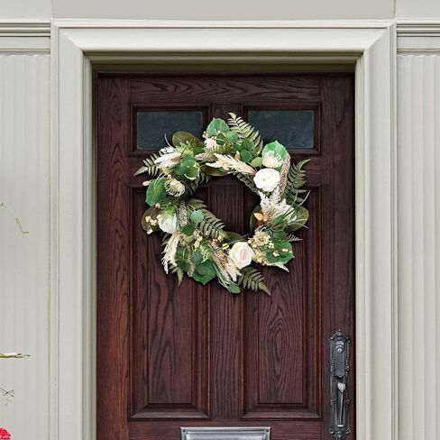SAFAVIEH Home Collection Faux Artificial 28-inch Rose & Fern Decorative Wreath in Saudi Arabia