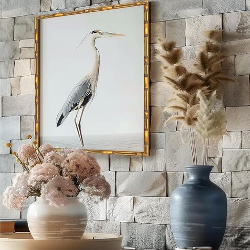 ArtXO 11"x14" Picture Frame Wooden, Display Pictures 8"x10" with Mat or 11"x14" Without Mat,Gold Bamboo Poster Frames,Hanging Photo Frame Wall in Saudi Arabia