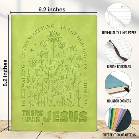 Christian Floral Notebook for Women Bible Verse There Was Jesus Journal Religious Christian Gifts for Coworker Friend-Green in Saudi Arabia