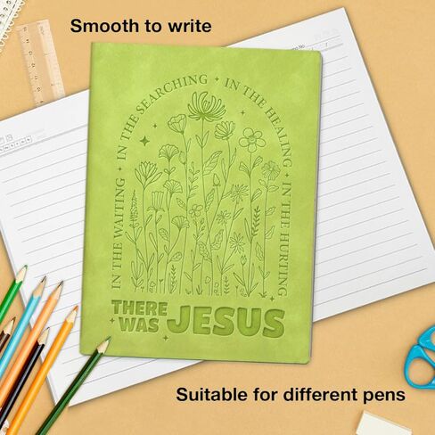 Christian Floral Notebook for Women Bible Verse There Was Jesus Journal Religious Christian Gifts for Coworker Friend-Green in Saudi Arabia