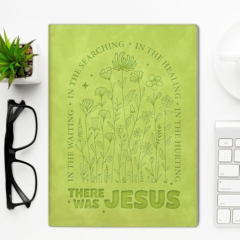 Christian Floral Notebook for Women Bible Verse There Was Jesus Journal Religious Christian Gifts for Coworker Friend-Green in Saudi Arabia