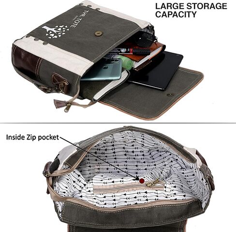 CLA Bags, Upcycled Canvas Small Star Crossbody Bag, Upcycled Canvas & Cowhide Leather Crossbody Bag for Women (Grey) in Kuwait