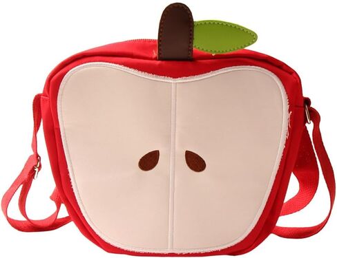 1-Piece Women's Red Anime Apple Crossbody Bag, Kawaii Design with Adjustable Strap & Zipper Closure for Everyday Use in Saudi Arabia