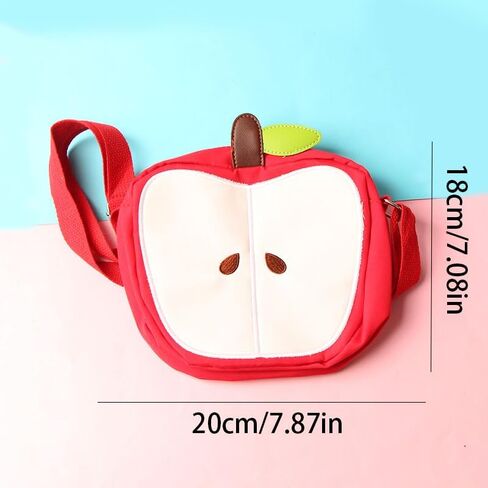 1-Piece Women's Red Anime Apple Crossbody Bag, Kawaii Design with Adjustable Strap & Zipper Closure for Everyday Use in Saudi Arabia