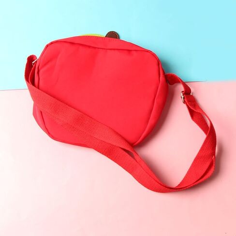 1-Piece Women's Red Anime Apple Crossbody Bag, Kawaii Design with Adjustable Strap & Zipper Closure for Everyday Use in Saudi Arabia