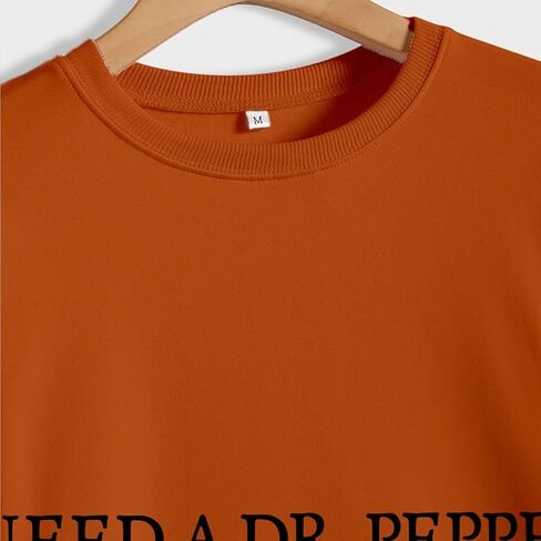 I Need A Dr Pepp Sweatshirt Women Letter Graphic Shirts Cola Carbonated Drinking Enthusiasts Long Sleeve Fall Pullover Top in Saudi Arabia