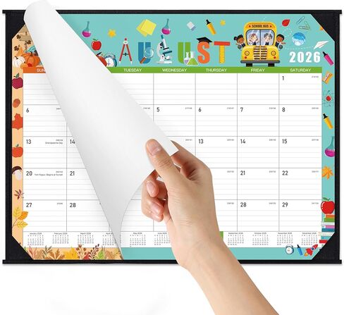 تقويم مكتب 2026-2027، يوليو 2026 - ديسمبر 2027، 22 بوصة × 17 بوصة، 18 تقويم مكتبي كبير شهريًا 2026-2027، 2 واقيات زوايا وخطافين تعليق، كتل كبيرة مسطرة in Saudi Arabia