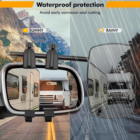 Universal Clip-on Towing Mirror, Mirror Extenders for Towing, Side Mirror Extensions for Towing,360° Rotation Adjustable,Side and Rearview Convex Trailer Mirrors for Car Truck Trailer RV SUV, 2 Pack in Kuwait